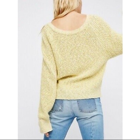 Free People Electric City Cotton Linen Blend Knit Pullover Sweater S Slouchy - Picture 2 of 15